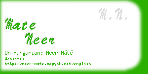 mate neer business card
