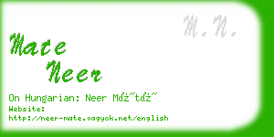 mate neer business card